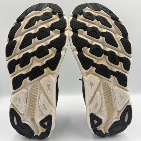 Hoka One One Clifton 9 Men's Size 9.5 D Black White Running Shoes Sneakers - Picture 7 of 8